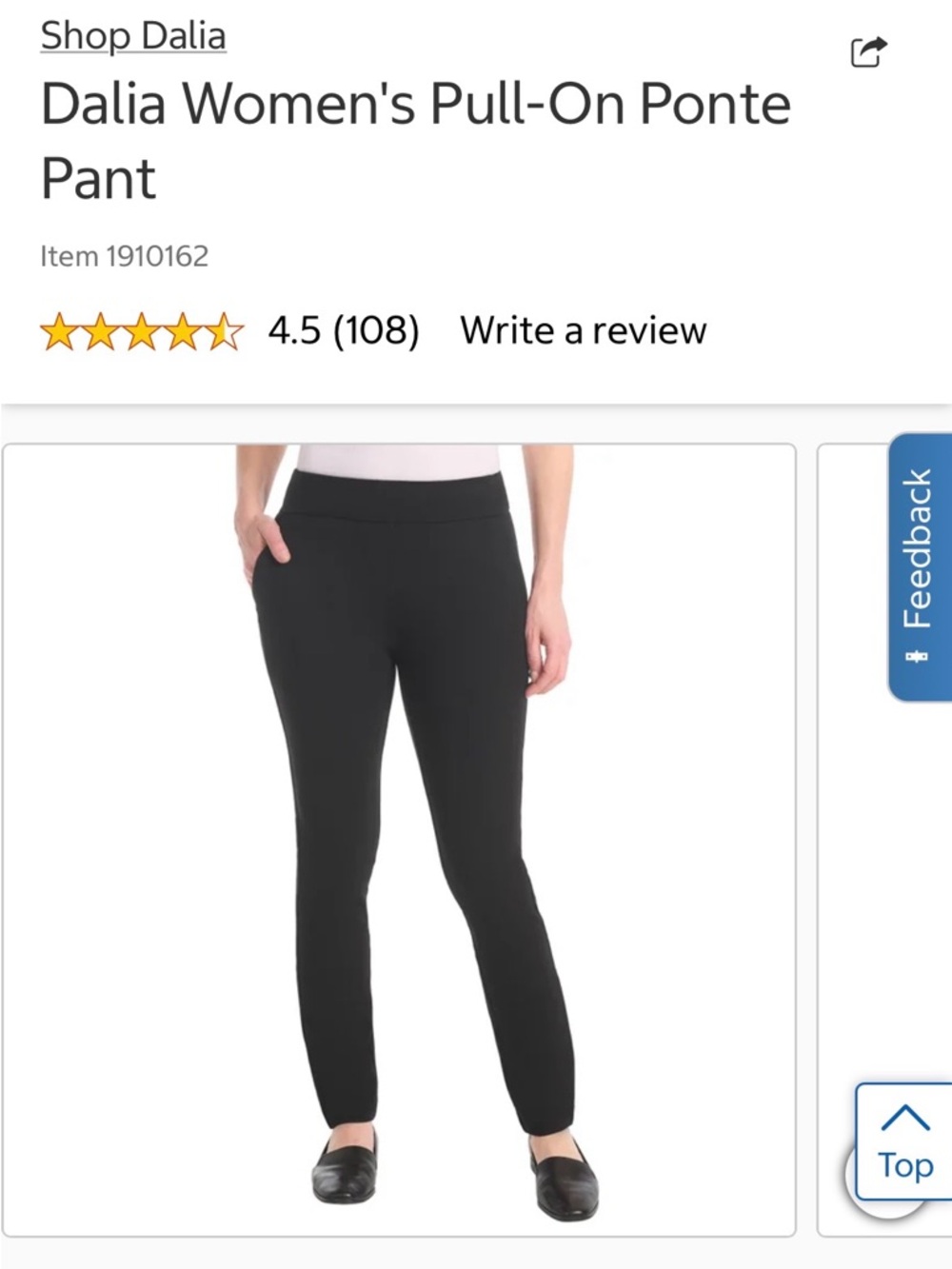Dalia Pull On Ponte Pants